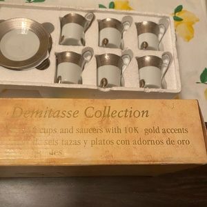 Baum Brothers cups and saucers 10K gold accents